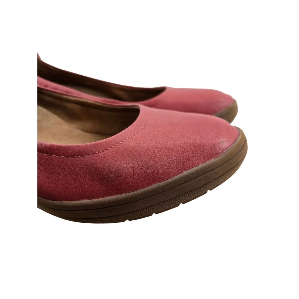 Vionic Jacey Wedge Slip On Ballet Shoes Dusty Cedar Pink Leather Womens 10